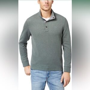 Tommy Bahama Cold Springs Mock Collar Henley Buttons GRAY Sweater Men’s Size XL